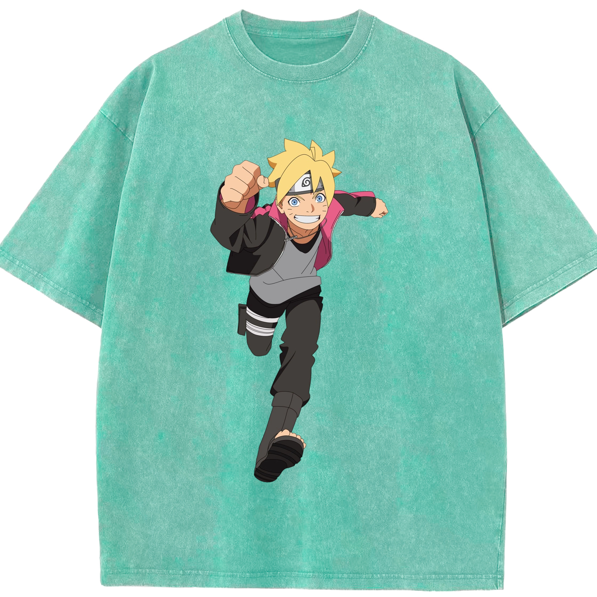 （画像用） NARUTO -ナルト- うずまき ボルト Uzumaki Boruto 綿100% ヴィンテージ風 半袖Tシャツ（フロントプリント）